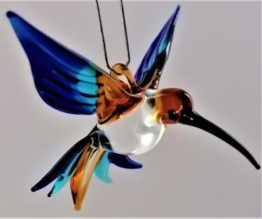 Hängevogel - Kolibri /klein (braun-hellblau-dunkelblau)